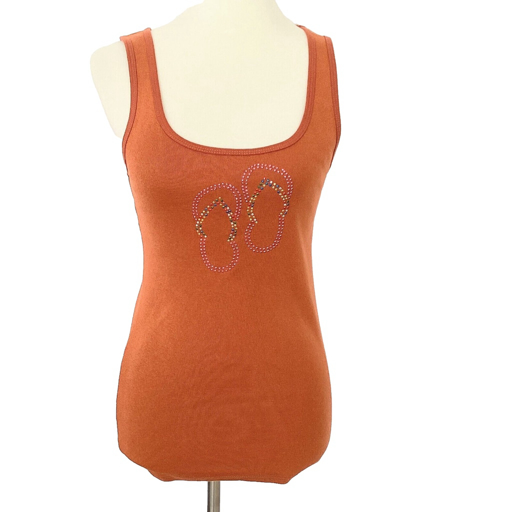 DNLA Sport Tank Rust With Sparkly Flip Flops XS/S NWT - Picture 5 of 7